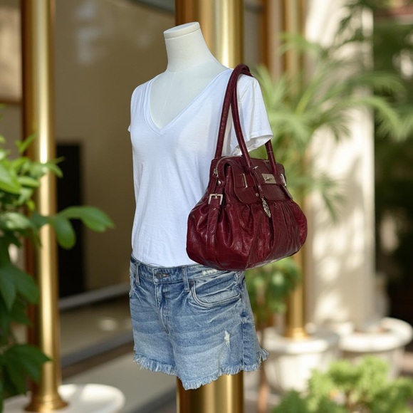 NWT Anne Klein Elegant Red Leather Satchel Shoulder Handbag! NEW! - Picture 13 of 14